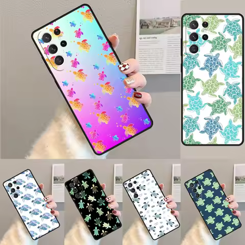 Cover For Samsung Galaxy S24 Ultra S21 S22 S8 S9 S10E Note 10 20 Plus FE S23 Cute Turtles Painted Phone case Coque