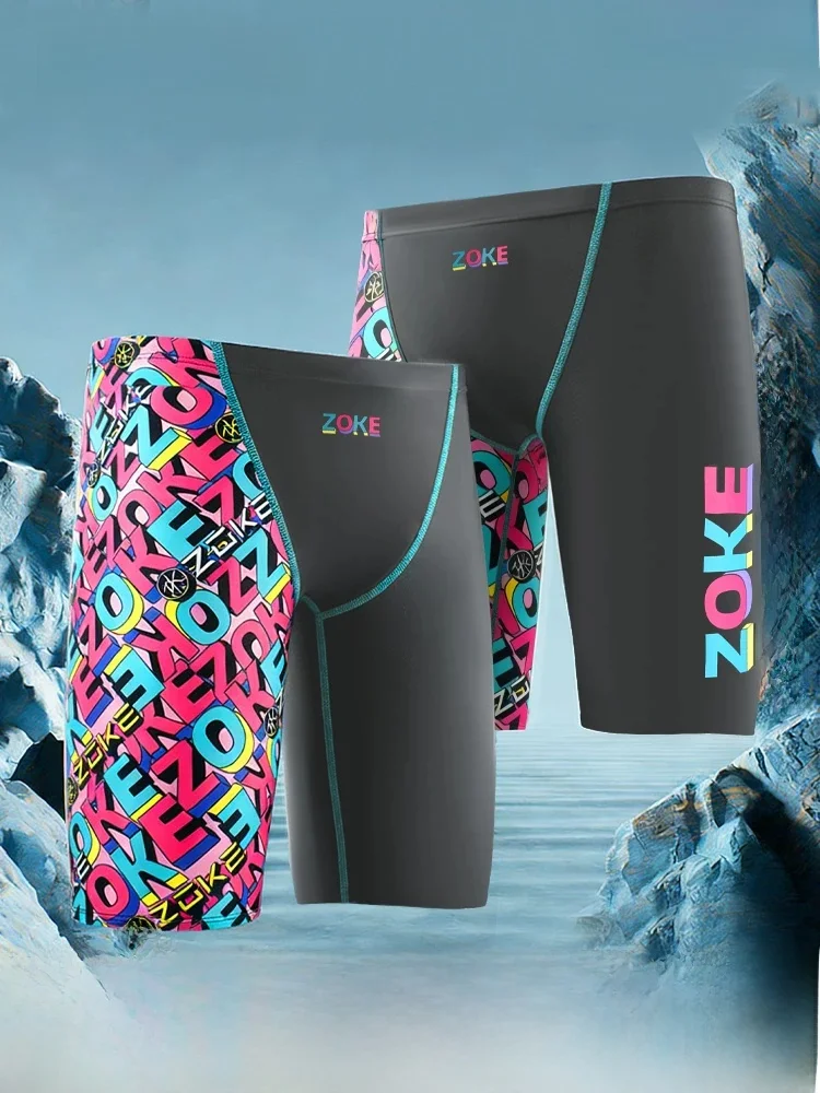 zoke-men's-swimsuit-five-quarter-speed-dry-competitive-swimming-shorts-adult-professional-racing-quick-dry-polyester-lycra