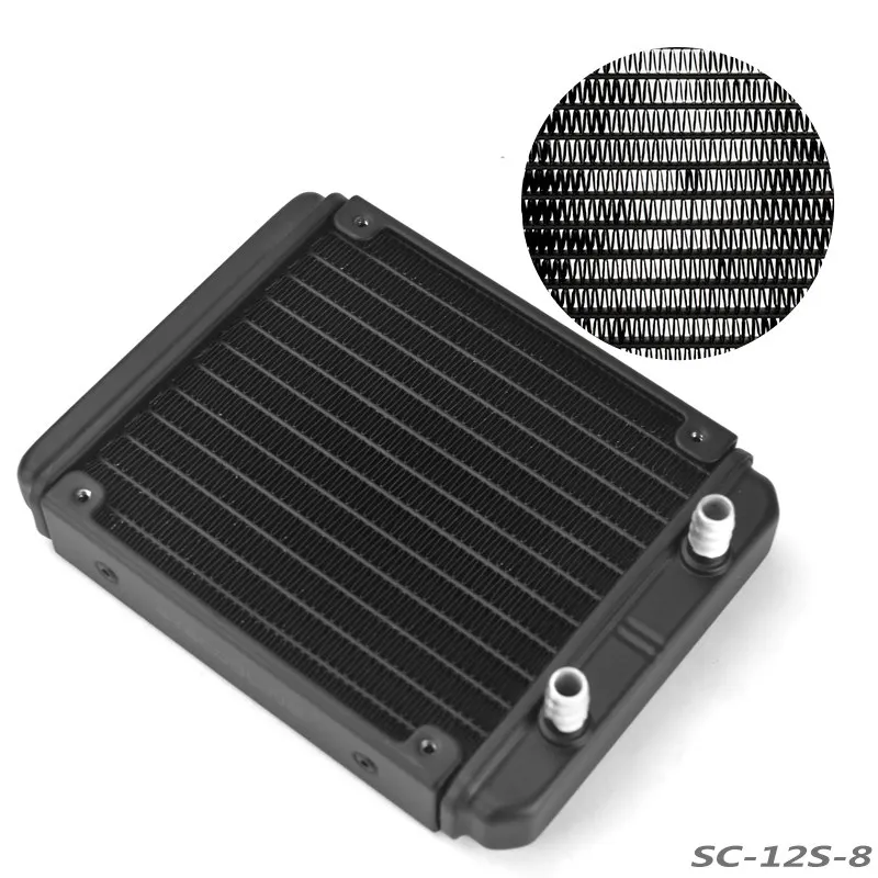 

SysCooling 120mm Aluminum Water Cooling Radiator Heat Sink 12S-8 Barb Fitting Laptop Mobile Phone Beauty Equipment