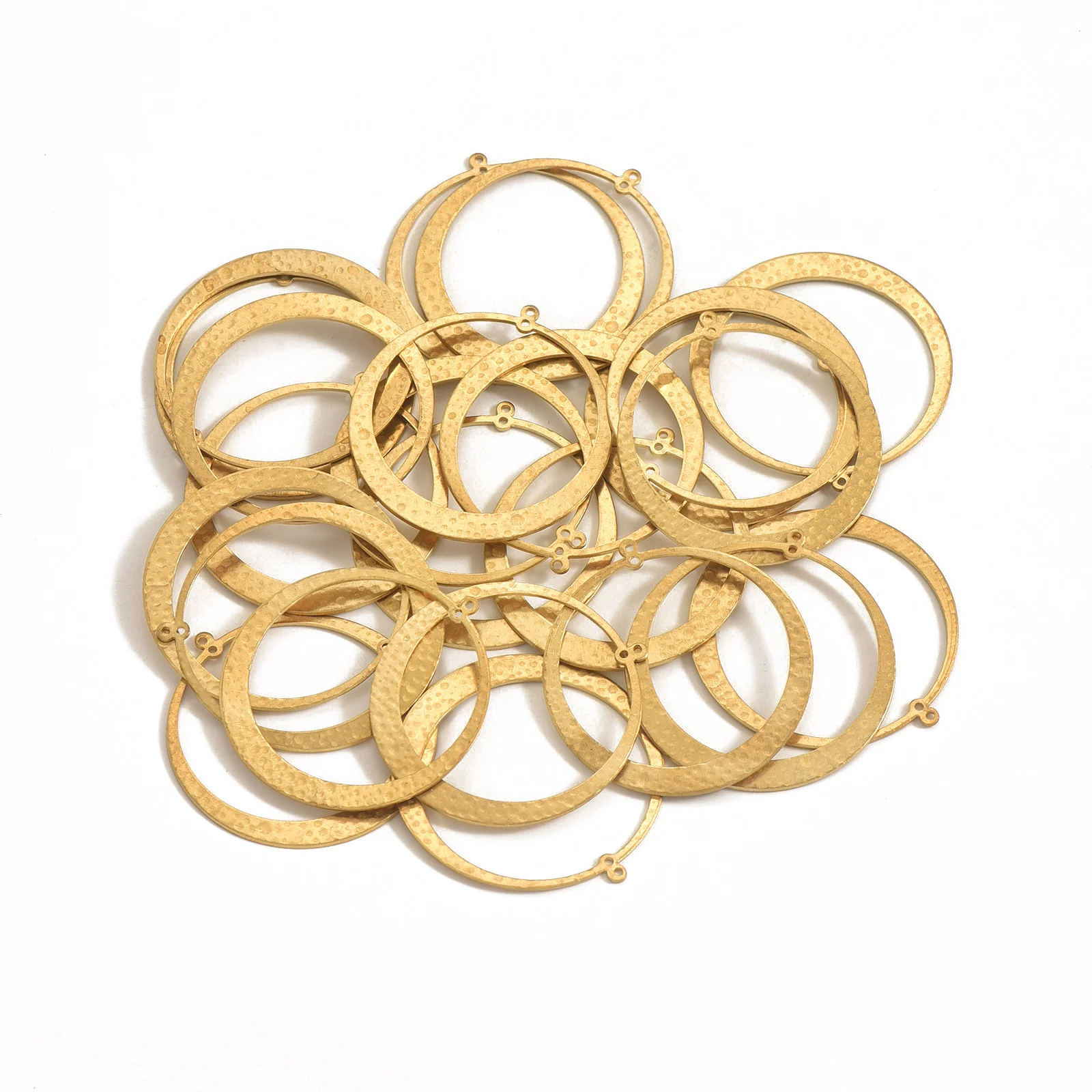 6pcs original brass trendy embossed jewelry accessories creative charm circular ring large circle pendant