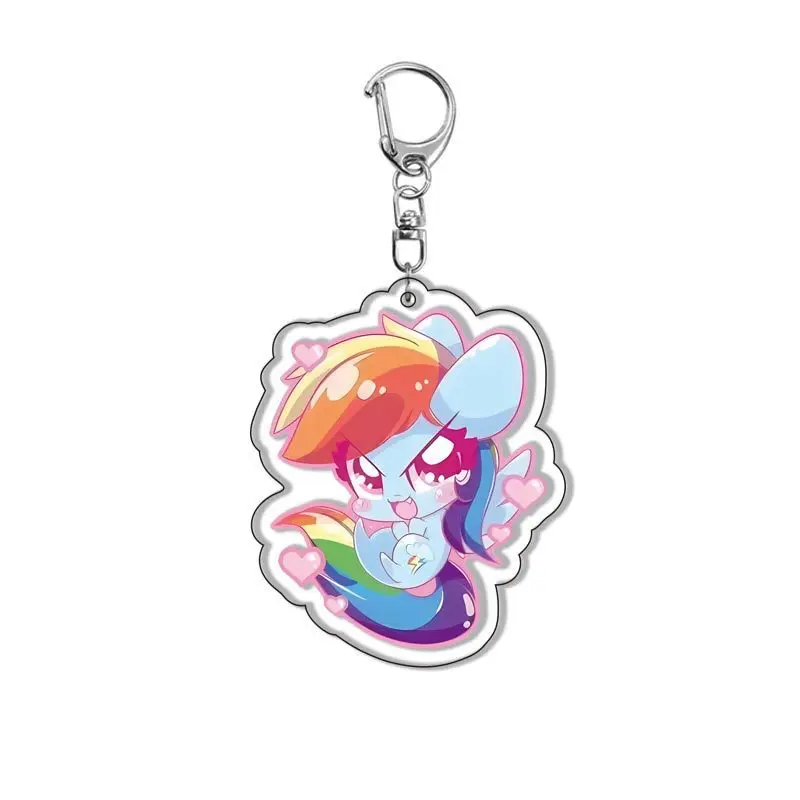 My Little Pony Anime Acrylic Cartoon Keychain Key Ring Bag Charms Creative Accessories Friends Girl Figure Jewelry Pendant Cute - view 4