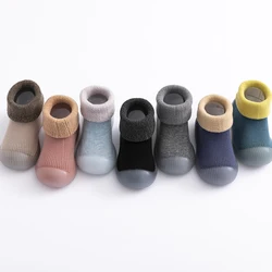 Baby Winter Warm Fluffy Long Sock Shoes Toddler Boys Girls Soft Rubber First Walkers 6M-3T Children Indoor Anti-slip Floor Shoes