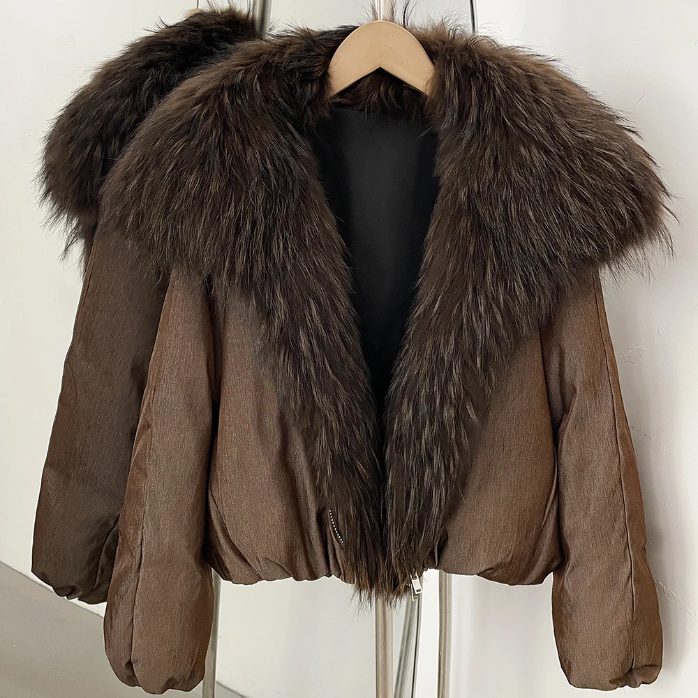 Women's Quilted Puffer Coat Down Jacket with Fur Collar Zipper Warm Insulated Urban Style for Everyday Wear Freezing Weather