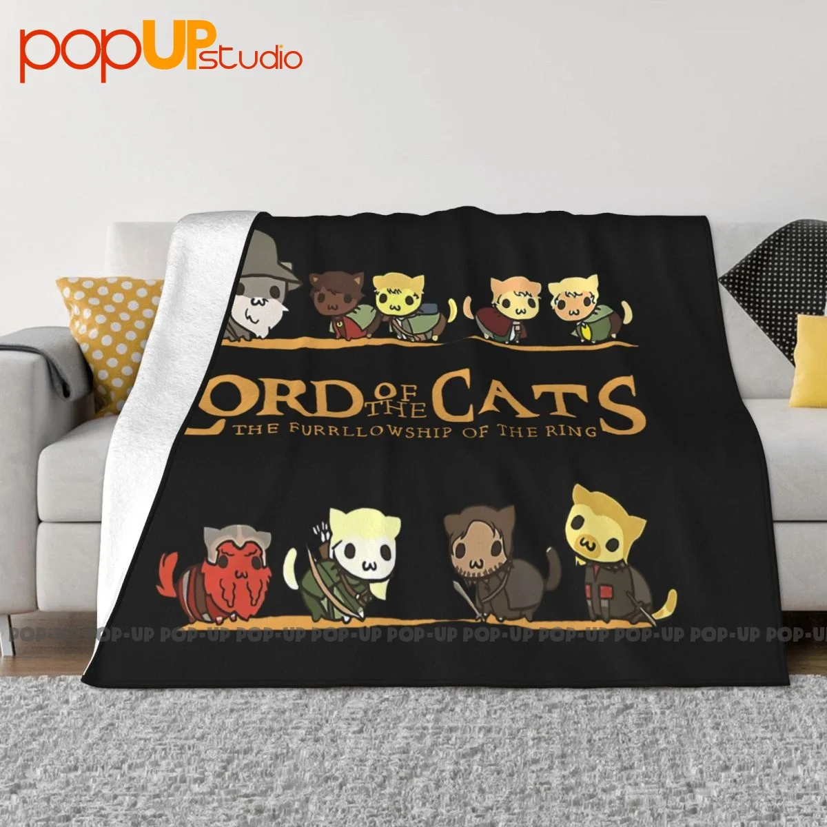 The Lord Of The Cats The Fellowship Of The Ring Blanket Casual Bedding Super Soft Faux Fur Throw For Sofa Bedroom