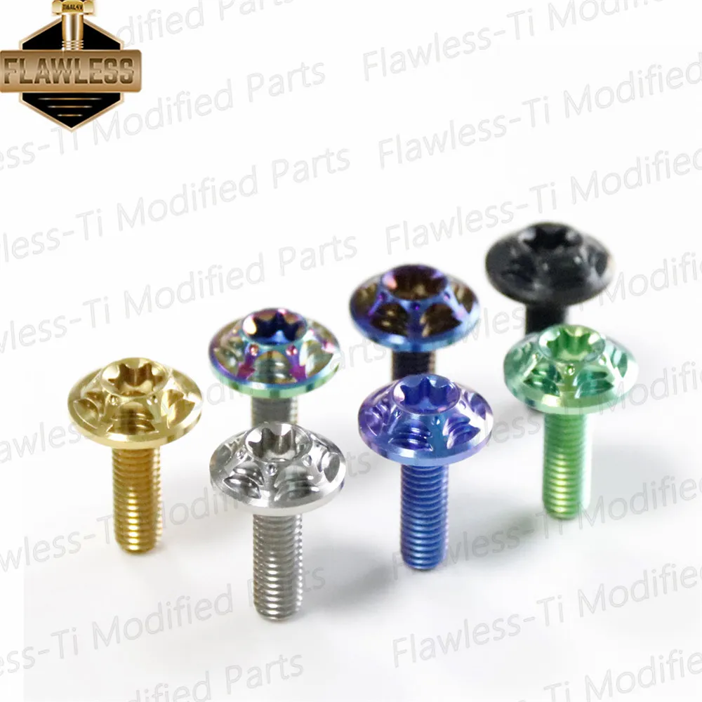 FLAWLESSTI Gr5 Titanium Bolts CNC Bolts Front Fender Exhaust Pipe Visor Bolt M6X10-25 mm for Honda Forza 350 Yamaha Xmax 300