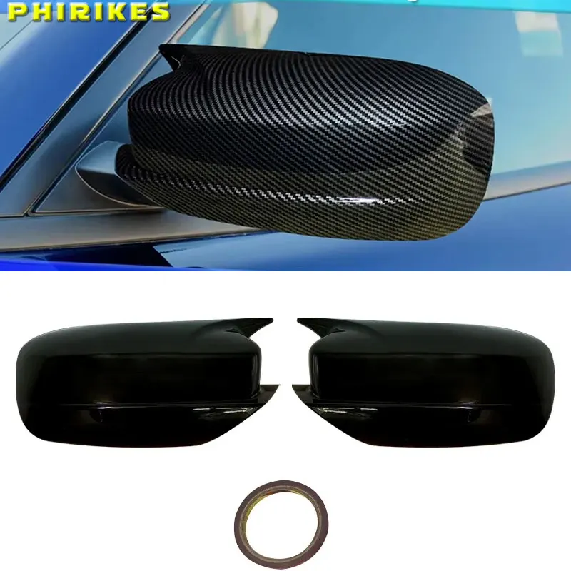 For Dodge Challenger 2011-2021 models car side mirror housings wing cover trim carbon fiber glossy black decorative covers