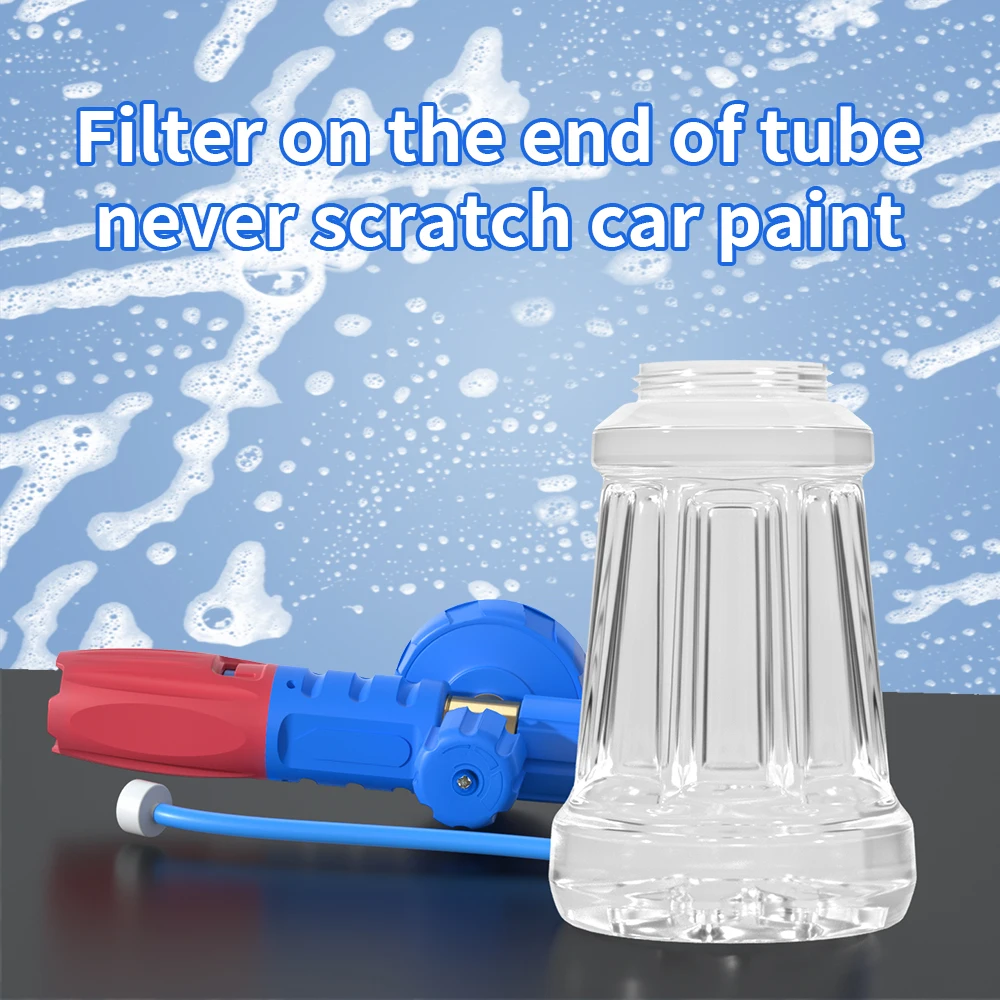 Imagem -02 - Neve Espuma Lance Lavadora de Pressão Canhão de Espuma Jet Wash Liberação Rápida Bocal Ajustável Male Fitting Foam Dispenser