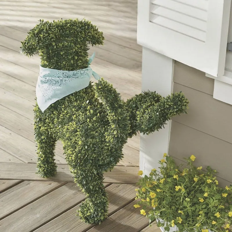 Decorative Peeing Dog Topiary Outdoor Topiary Simulation Flocking Dog Without Ever a Finger to Prune or Water Decorative Pet