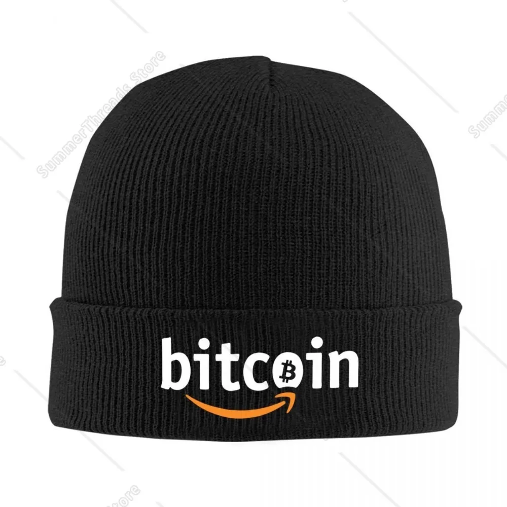 Bitcoin Hat Beanie Warm Bitcoin Cryptocurrency Crypto Btc Blockchain Cap Knitted Caps