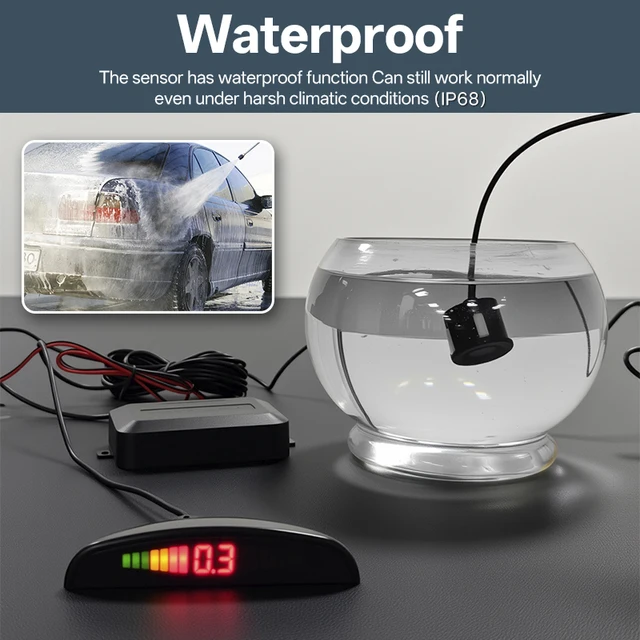 Hippcron Car LED Parking Sensor Kit Backlight Display Reverse Backup Radar Monitor System with 4 Sensors 22mm 3 Hippcron Car LED Parking Sensor Kit Backlight Display Reverse Backup Radar Monitor System with 4 Sensors 22mm 3