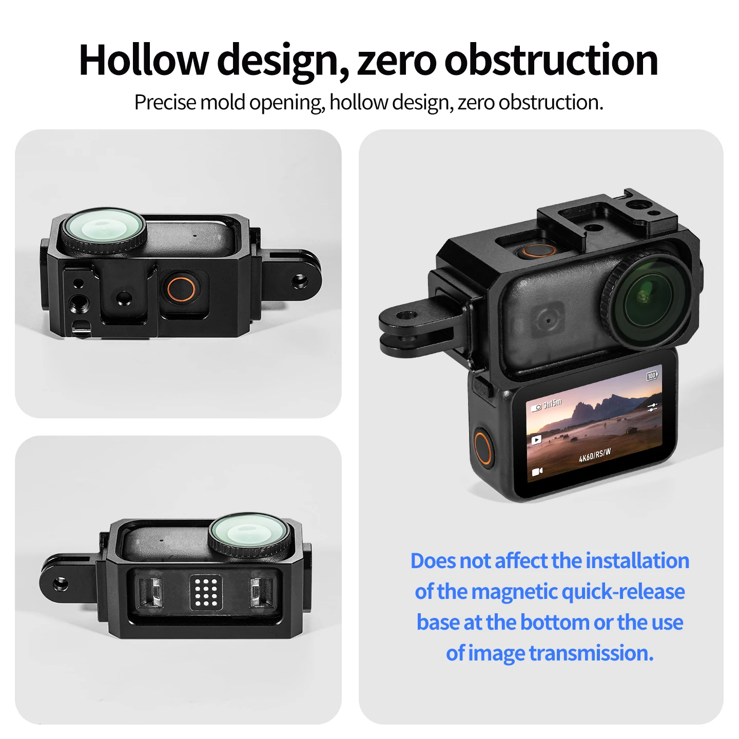 Für DJI Osmo Nano Kamera Cage 2-Pin-Adapter 1/4 Zoll Schraube Cold Shoe Halterung für Stativ Helmhalterung Magnetische Ladestation Option – Detail 9