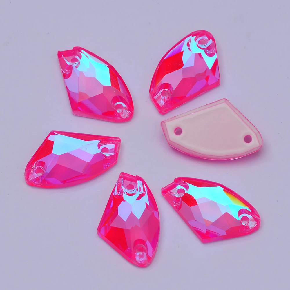 PUBRILEX Elektrisch Rosa DeLite DIY Näh-Glasrhinestones Rosa AB Strass Flache Glitzer-Dekokristalle für Kleidung und Taschen – Detail 4