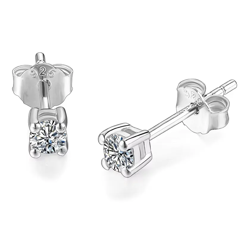 Attagems vvs1 d runder schliff 3,0mm diamant test bestanden moissan ite diamant sterling silber ohrring feiner schmuck freundin geschenk
