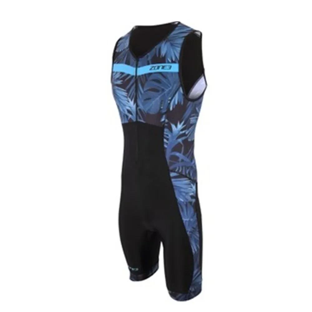 Triathlon Zone3 Men\'s Cycling Racing Sleeveless Swimsuit Professional Road Bike Roller Skating Suit Cycling Trisuit Bodysuit