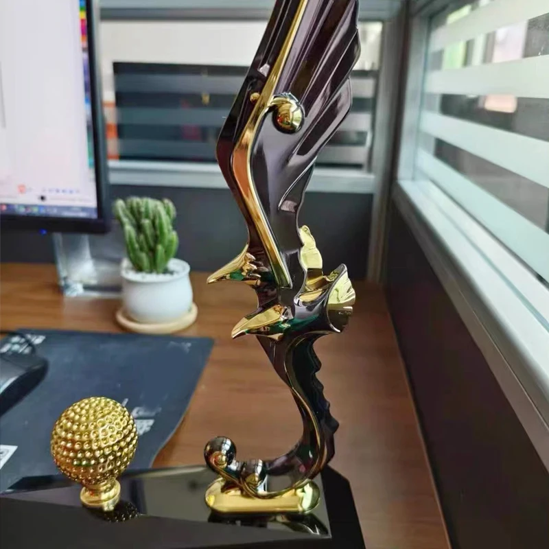 Trophée personnalisé en métal Aigle Doré, récompenses pour réunions annuelles, décoration d'entreprise pour employés exceptionnels, globe en cristal, 1 pièce