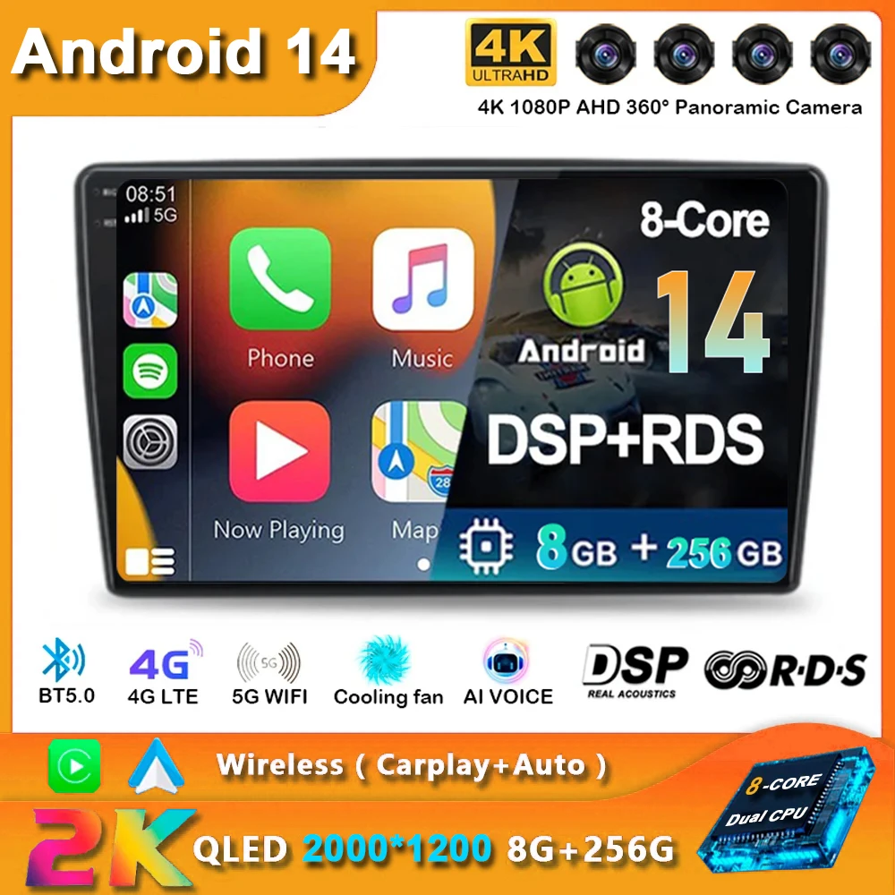 

Android 14 Carplay Car Radio for Citroen C5 2 2008 2009 - 2017 Navigation GPS Multimedia Player WiFi+4G Stereo Auto DSP Video BT