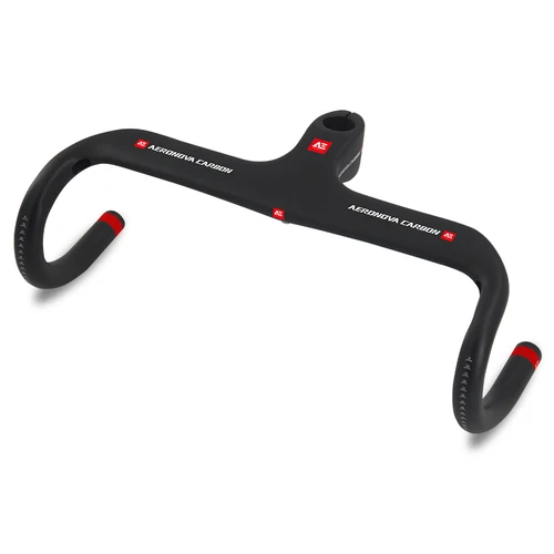 Manillar integrado de bicicleta AERONOVA, manillar de bicicleta de carretera de carbono mate UD negro para ciclismo