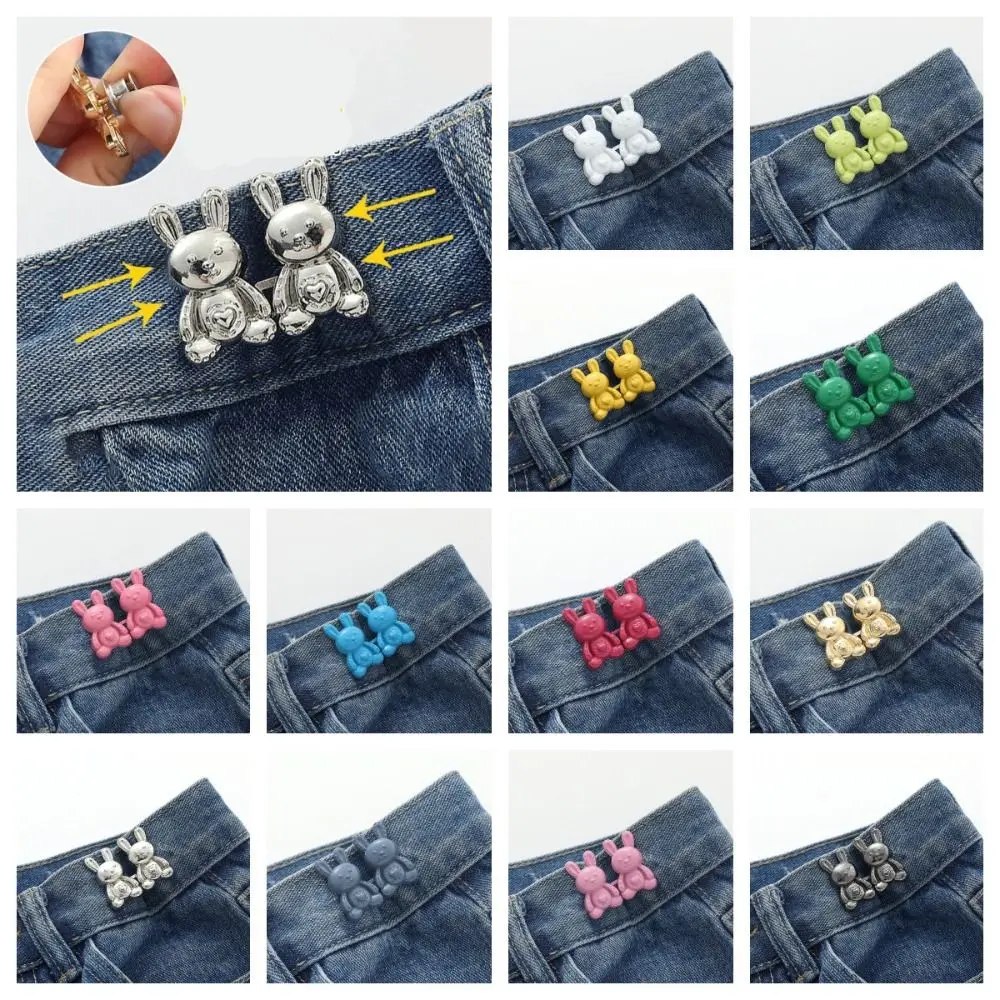 Personalities Removable Rabbit Snaps Detachable Pant Clips Alloy Multicolour DIY Waist Tightener Clothing Buckles Jeans Pants