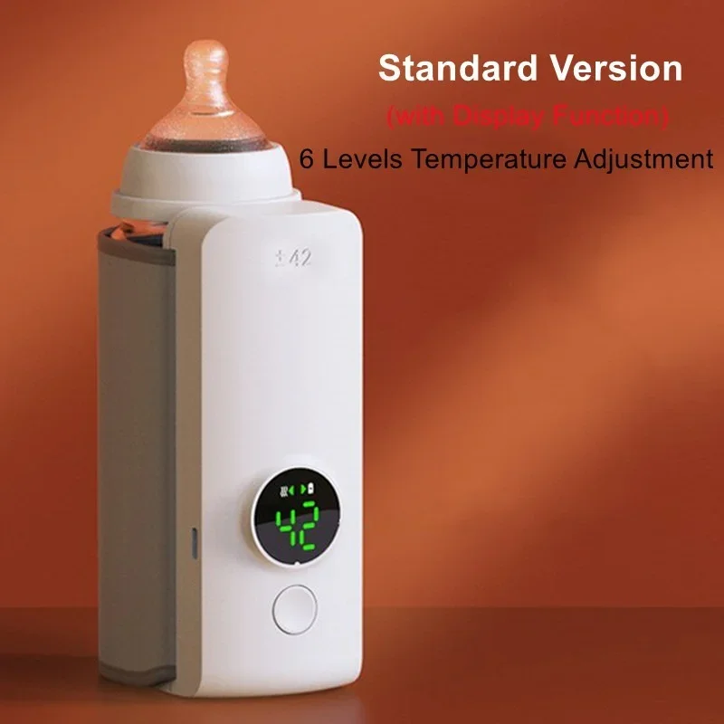 Rechargeable Portable Bottle Warmer Cordless Milk Warmer with Temperature Control for Traveling Camping Home with Fast Charging