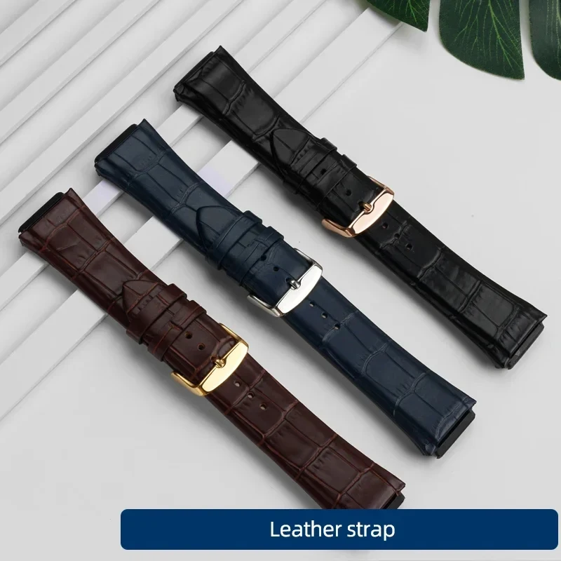 22mm27mm Blue Leather Watch Strap For GUESS W0040G3 W0247G3 W0040G7 Series Cowhide Watchband Men's Wrist band Bracelet