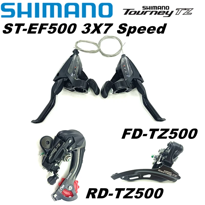 Shimano 21 Speed Groupset ST-EF500 3x7 Bike Shifter Lever Brake Lever RD-TZ500 Bike Rear Derailleur FD-TZ500 Front Derailleur