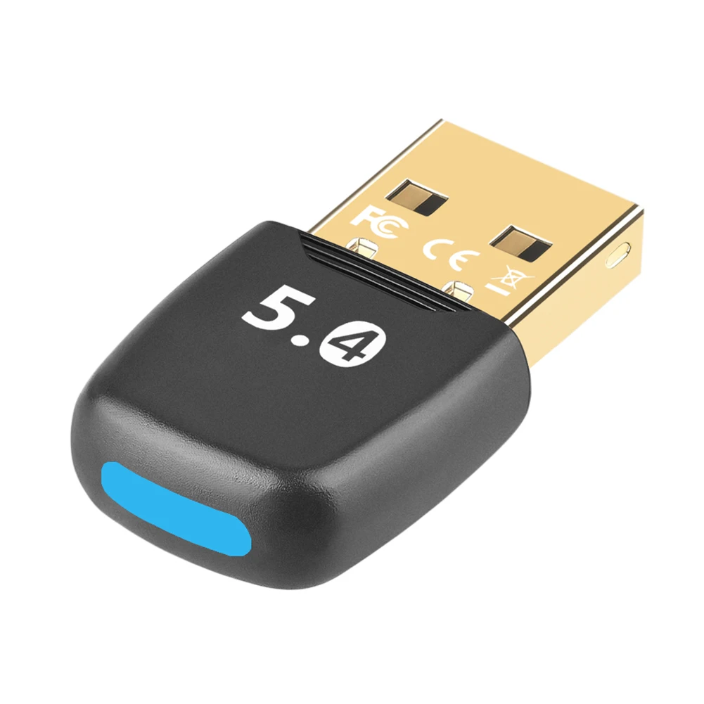 USB Bluetooth-Compatible 5.4 Adapter Audio Dongle Driver Free Wireless BT 5.4 Dongle Adapter for PC Laptop Computer