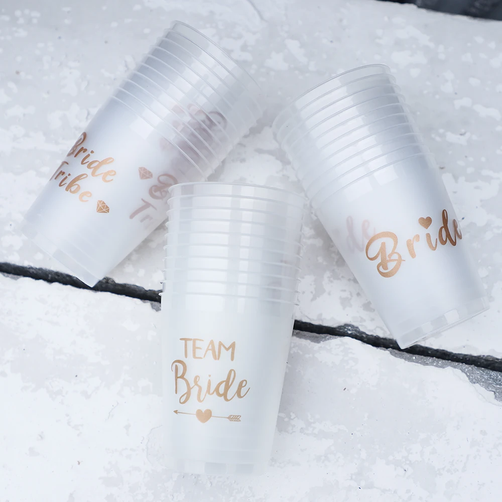 10Pcs Team Bride To Be Cup Bridal Shower Bachelorette Party Supply Plastic Bride Tribe Drinking Cup Hen Party Wedding Decoration