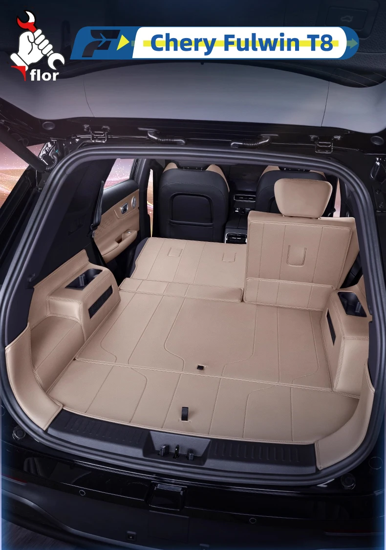

For Chery Fulwin T8 2025 Car Trunk Mat Custom Fit Trunk Liner Cargo Mat Trunk Protection Mat Chair-Back Protection Mat
