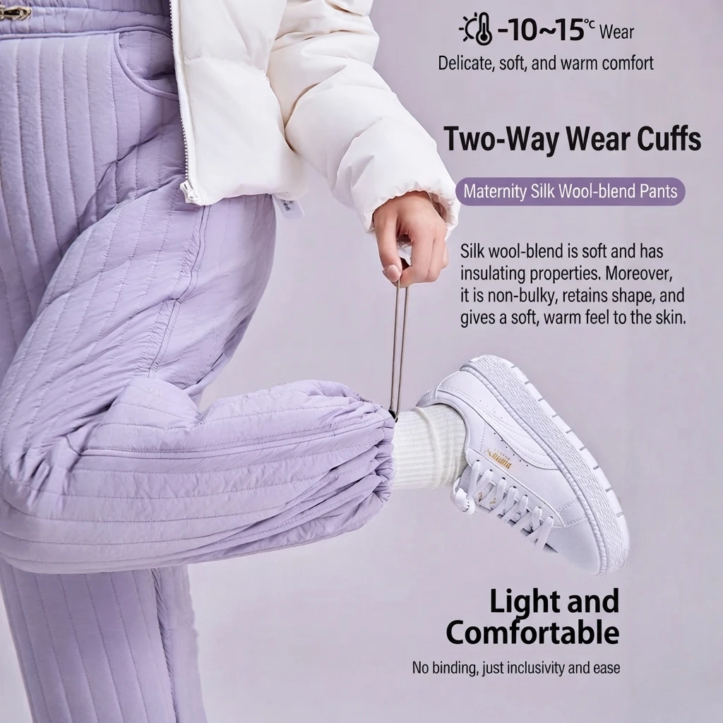Maternity Pants Loose Outer Wear Autumn Winter Thermal Thickened Warm Slimming Adjustable Foot Comfortable for Pregnant Women