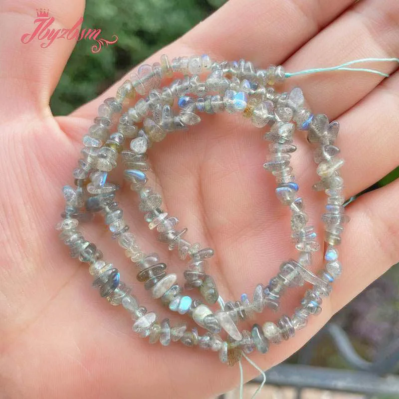 2x3-4x5mm Natural Gray Labradorite Chip Stone Beads For DIY Necklace Bracelats Jewelry Making Strand 15 Inches