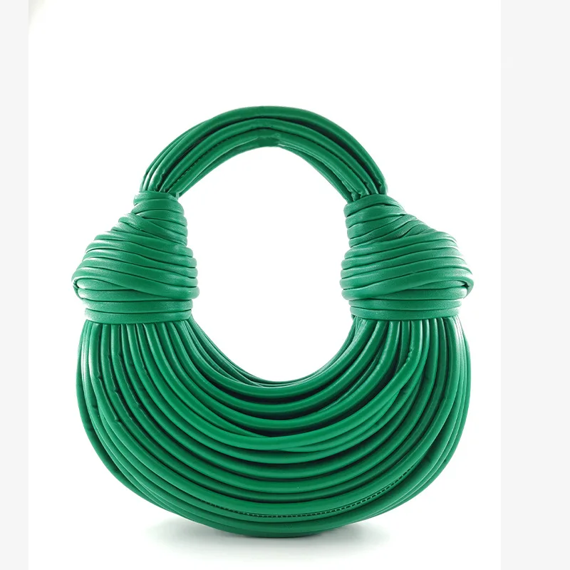 Fashion Handbags for Women Gold Luxury Designer Brand Handwoven Noodle Bags Rope Knotted Pulled Hobo Silver Evening Clutch Chic