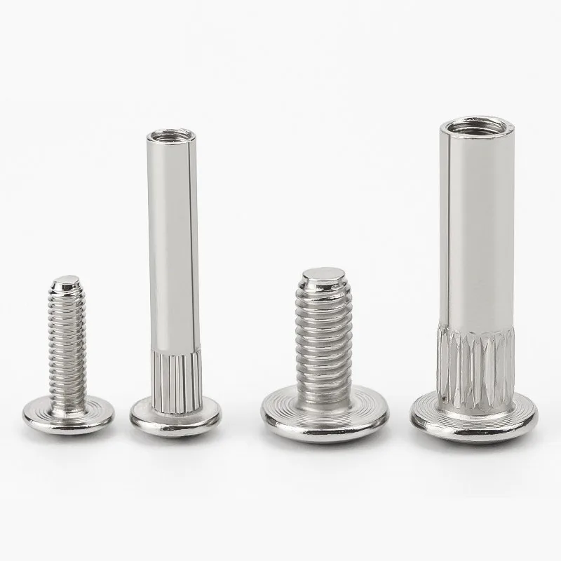 

100PCS Closet Docking Fastening Screws Clamp Plates Nuts Cross Tapping Mother Child Nails Cabinet Combination Connectors Rivets