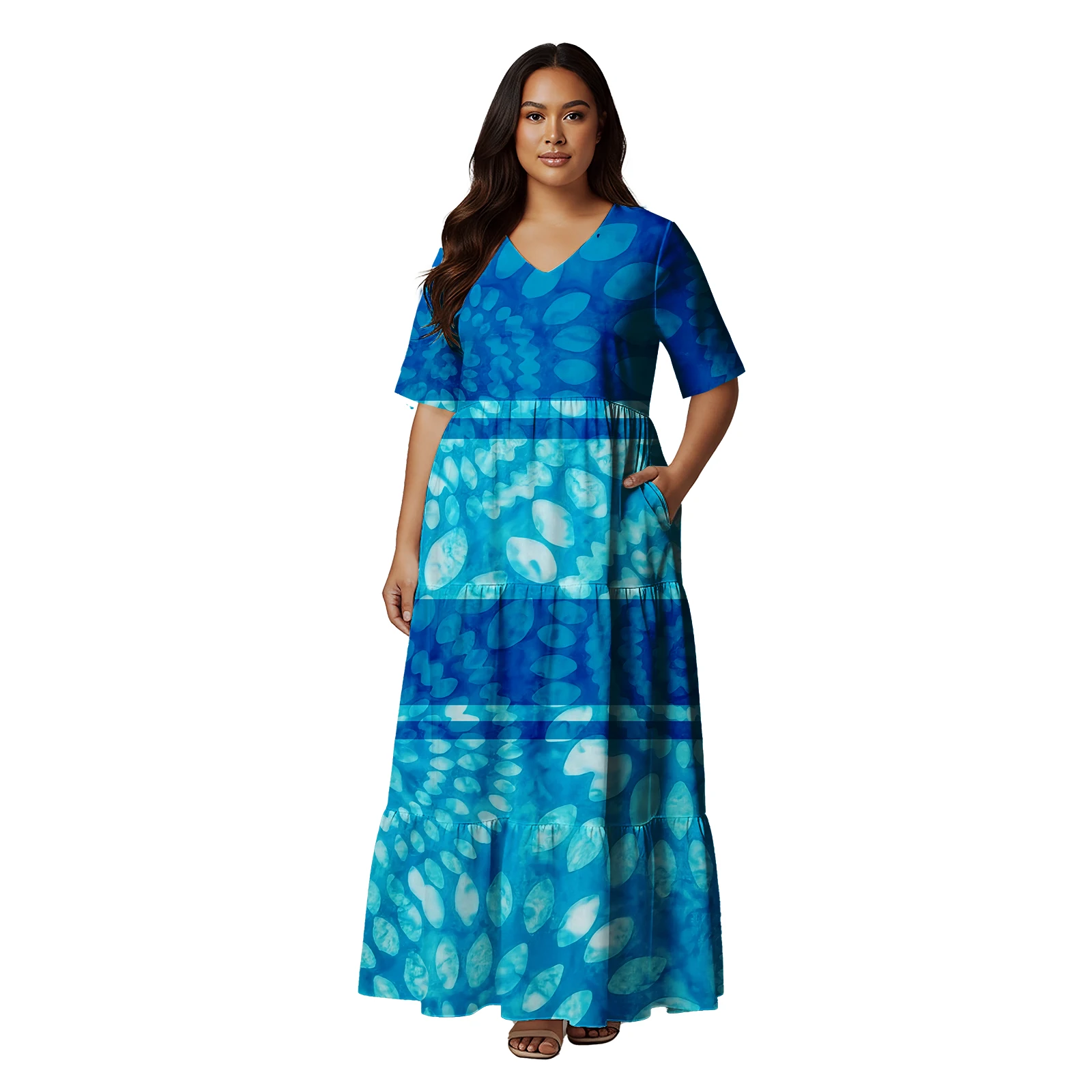 هاواي شعار مخصص التنانير الحياة عادية ساموا ميدي كم فستان بولينيزيا القبلية أكثر من حجم المرأة فستان تونغا فستان مطبوع عليه زهور