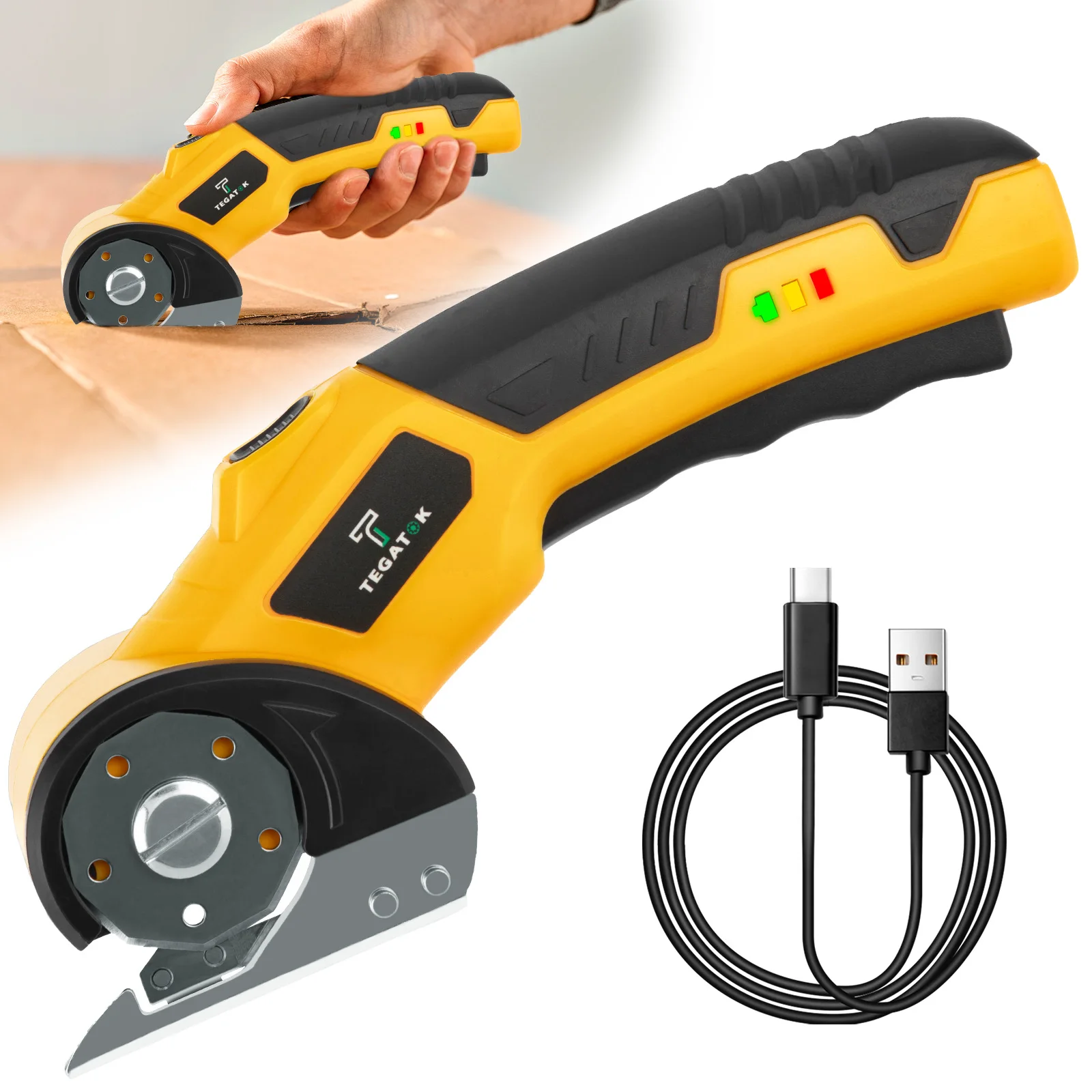 قطع كهربائي اللاسلكي قاطع الورق المقوى 2000mA بطارية مصباح ليد يده صندوق كرتون صغير أداة قطع السجاد قابلة للشحن #1