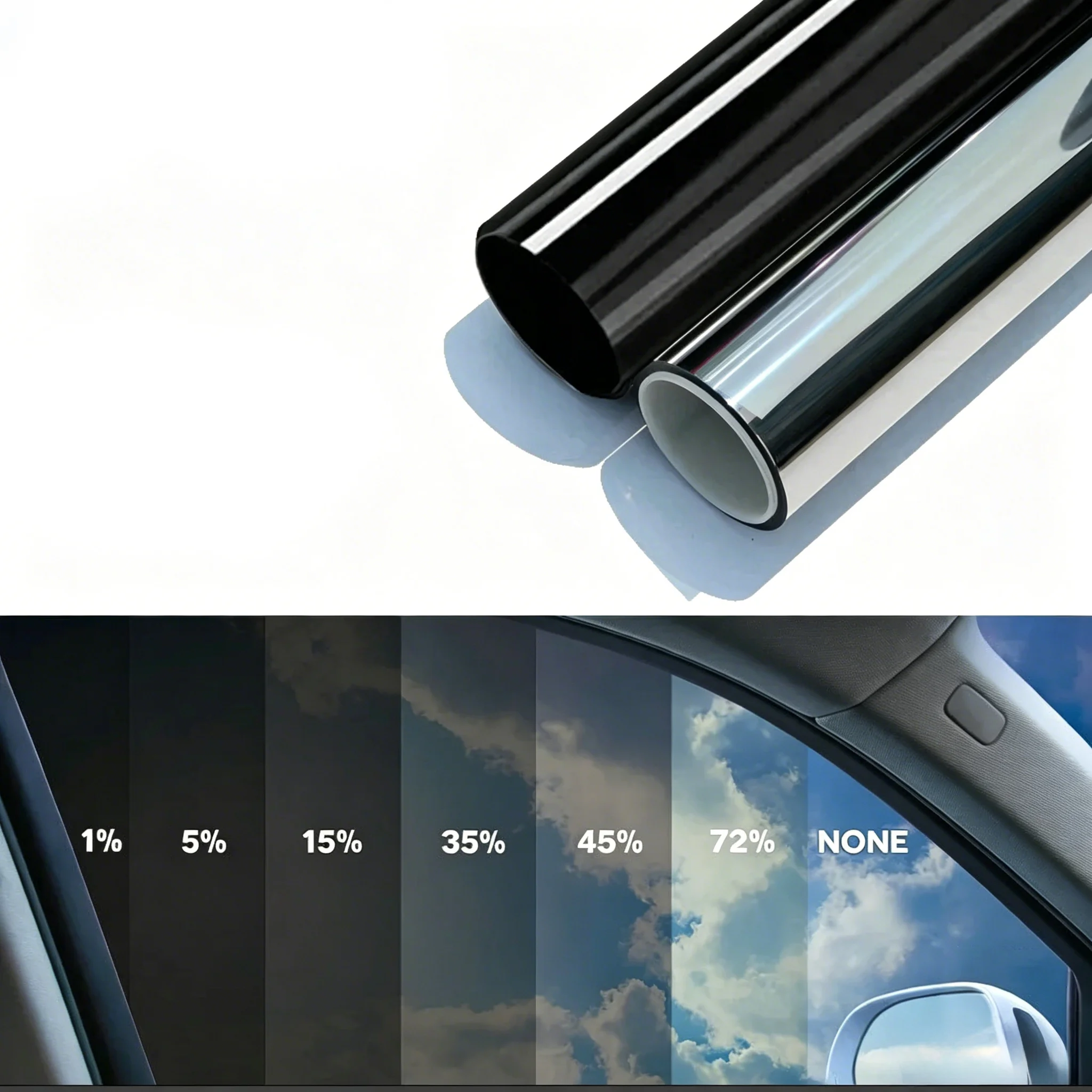 

Heat-Insulating Film Car PET Sun Protection Film Self-Adhesive Window Film UV Protection Heat-Insulating Film for Home Car Use