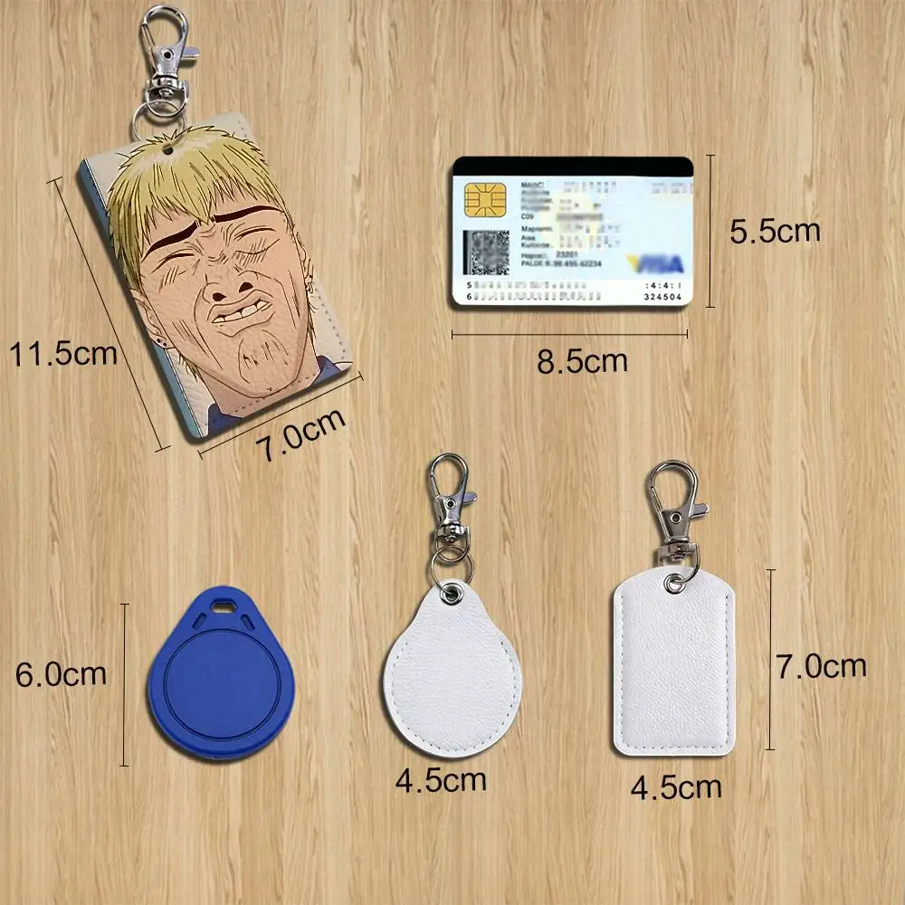 Onizuka Eikichi GTO Keychain Holder Suitable For Subway Bank Card Bus Card Case Badge Holder Wallet Card Textured pattern image 2