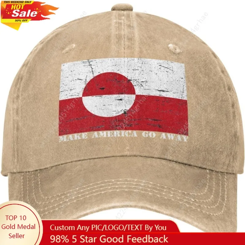 Make America Go Away Cap for Men Greenlanders Greenland Mens Baseball Hats Make America Go Away Cap