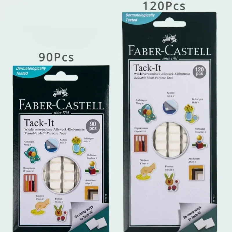 90/120Pcs Faber Castell Tack-It Multipurpose Adhesive Tacky Putty Non-Toxic Reusable & Removable Adhesive for Home Office School