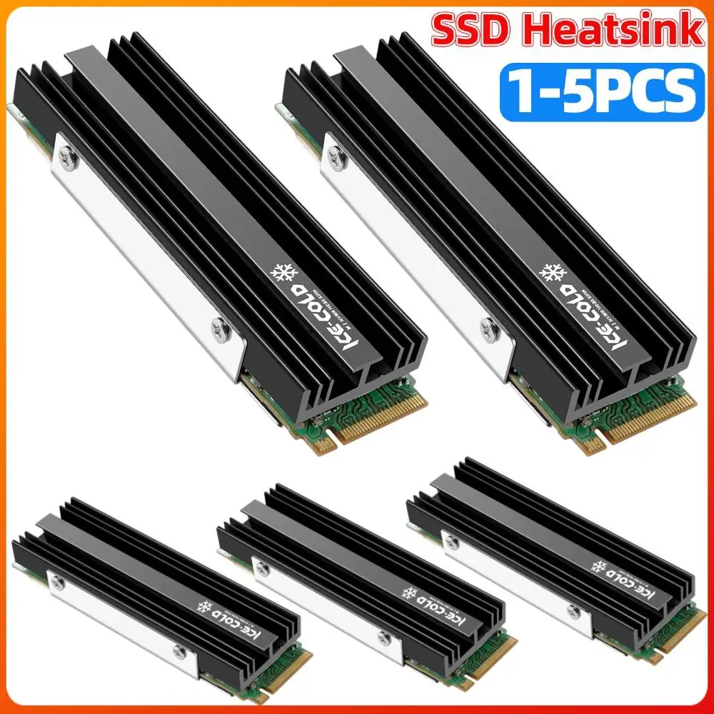 

1-5PCS M.2 SSD Heat Sink NGFF NVME 2280 Solid State Disk Drive Radiator Aluminum Cooler Cooling Thermal Pad for Desktop PC PS5