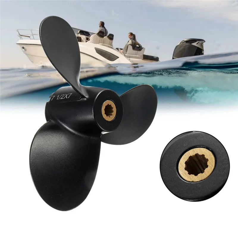 EDT-3Pcs 7 1/2 X 7 선박 엔진 프로펠러 3 블레이드 로터리 패들 58110-91Jn0-019 스즈키 선외기 엔진 4-6Hp 용