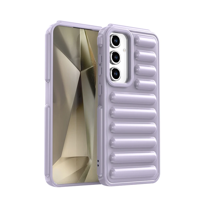 Luxury 6D Shock-absorbing Capsule Phone Case for Samsung S24 FE S23 Ultra S24Plus M55 M15 M14 A05 A05S Solid Color Cover Capa