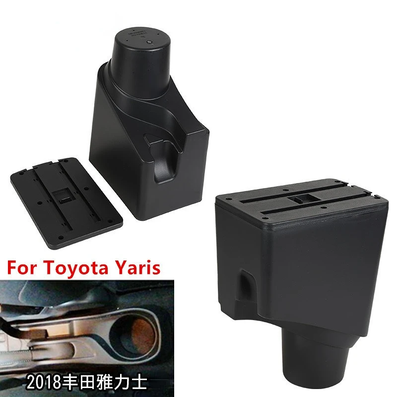 For Toyota Yaris Armrest box For Toyota Yaris hybrid Car Armrest box 2020 2019 2015-2022 Retrofit parts Interior Storage box USB