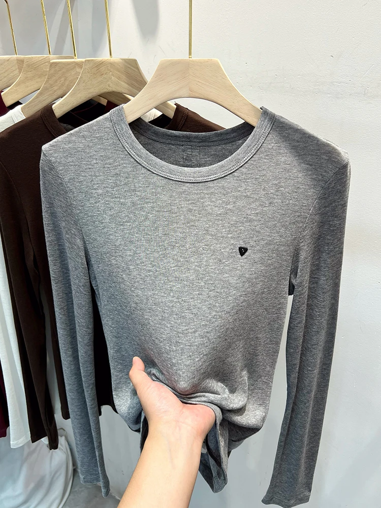 Slim Fit Camere Knitwear Long Sve Pure Color Women's Top Early Autumn New Sle Versatile Base Layer irt Korean Sle