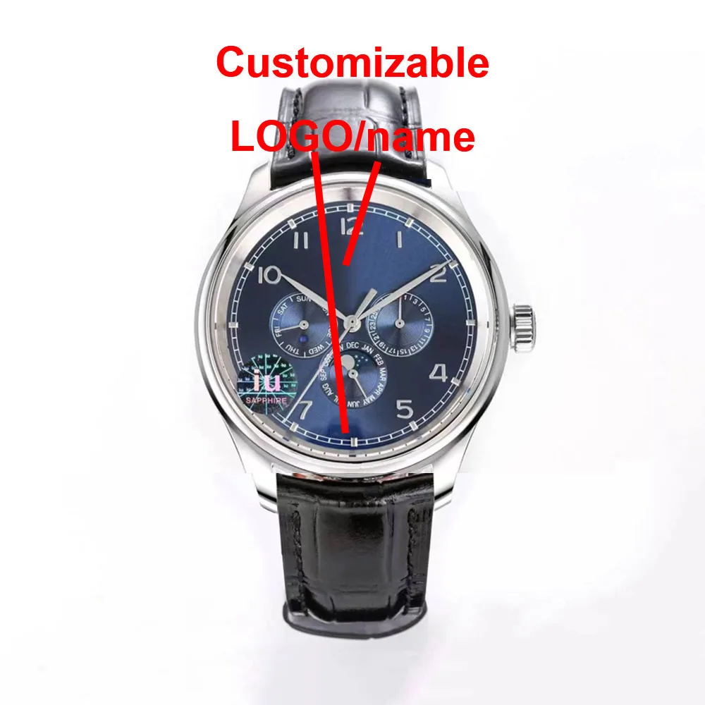 2025 ساعة جديدة قابلة للتخصيص كلاسيكية راقية ساعة ميكانيكية أوتوماتيكية بالكامل مقاومة للماء ساعة رجالي عصرية سلسلة ثلاث عيون #5