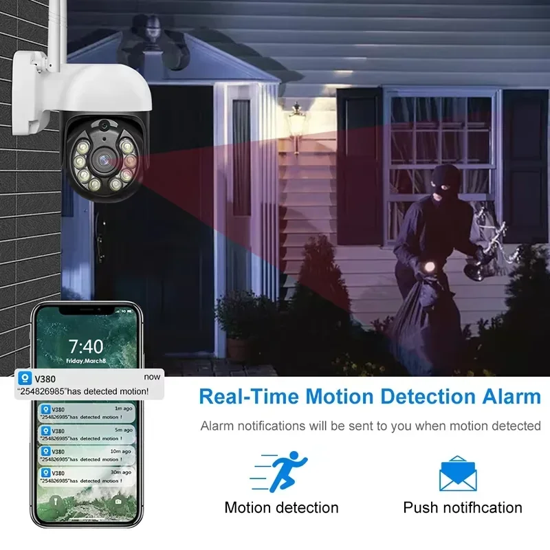 Smart Home Tuya Conveniente 360 Gradi Wifi Ptz 8ch Dvr Nvr Kit Sistema di Sorveglianza Cctv Sistema di Telecamere di Sicurezza Wireless Esterna