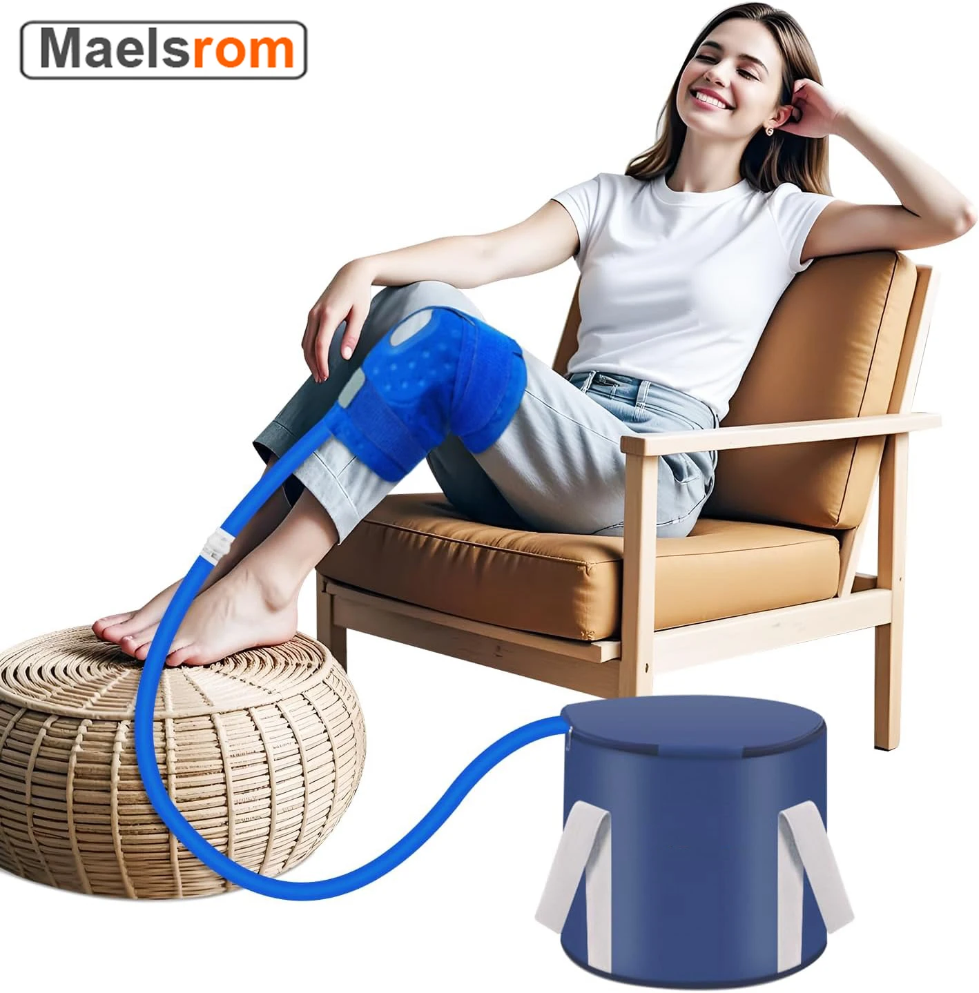 Cold Compression Knee Therapy Unit Ice Circulation Recovery Machine for Post Surgery Sports Injuries Swelling and Joint Relief