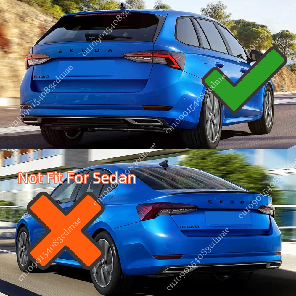 GLOSS Black Trunk ด้านหลังแผ่นสําหรับ Skoda Octavia MK4 Combi ฿ vRS Sportline TSI TDI 2019-2023 อุปกรณ์เสริมกันชนด้านหลัง