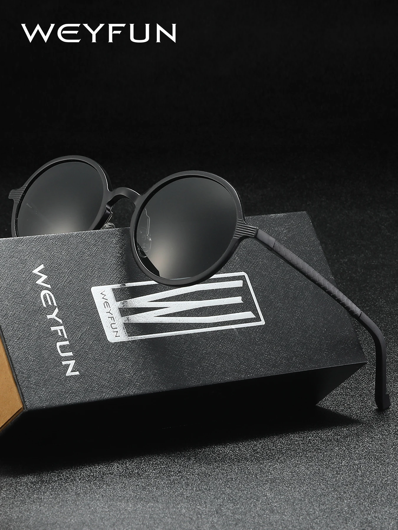 WEYFUN stainless Steel Men'S Polarizing Sunglasses With Oval Frames For Street Driving, Fishing, Uv Protection, And Glare Reduct