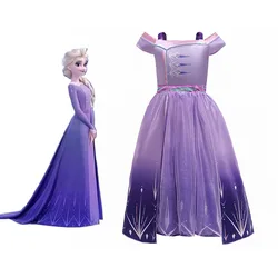 Princess Elsa Children's Set Ice and Snow Romance Elsa One Shoulder Children's Dress Printed Girls Dress Halloween Cosplay Dress