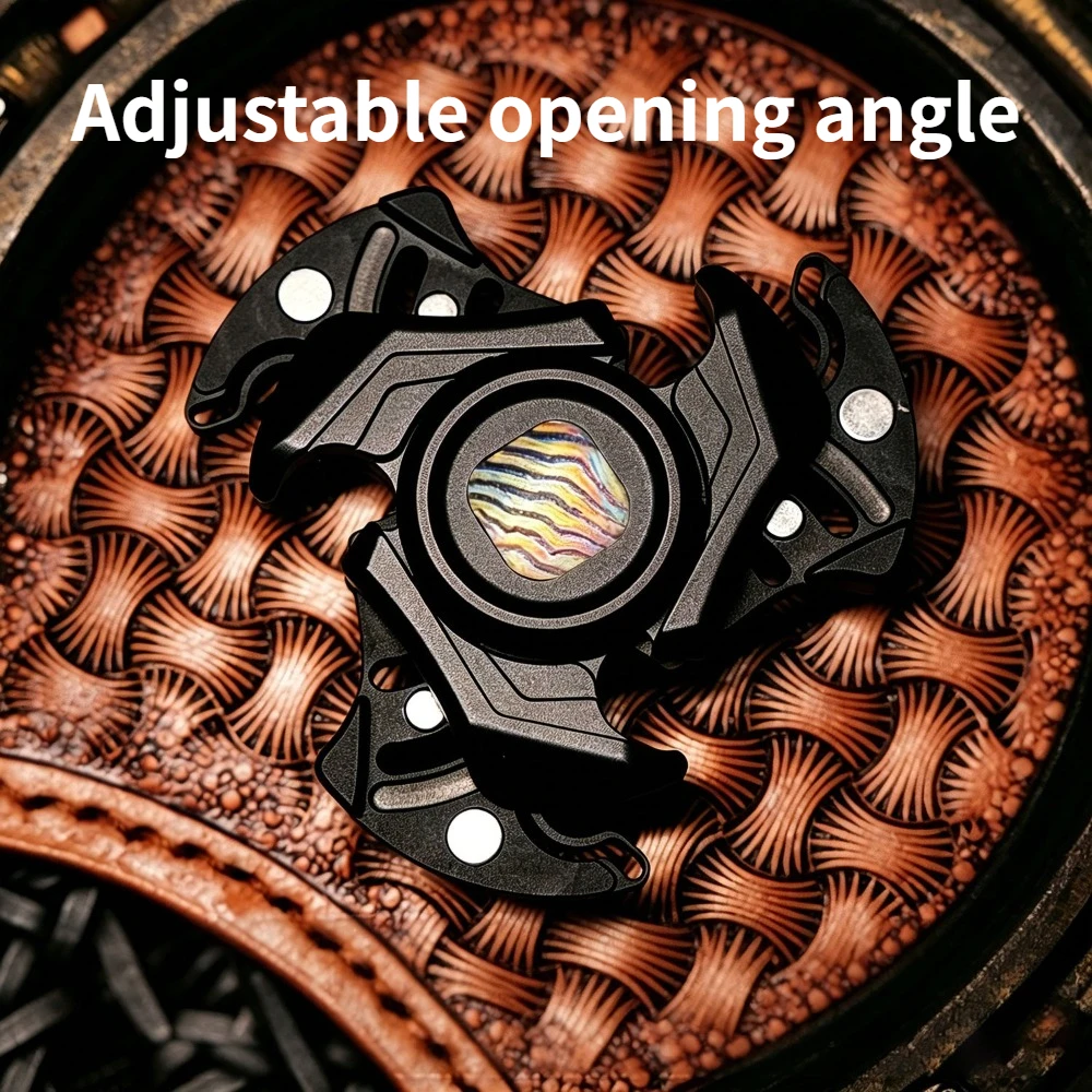 WELLBEAN EDC Hidden Blade Three-Leaf Armor-Opening Tuning Fork Metal Fidget Spinner Stress Relief Toy